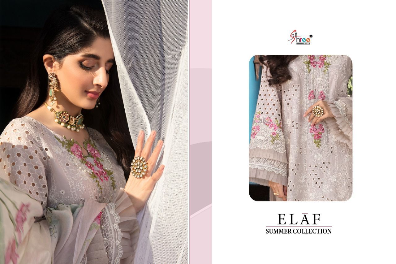 shree fab elaf summer collection cotton regal look salwar suit catalog