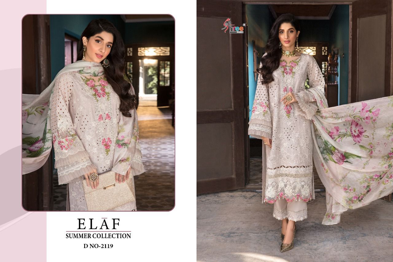 shree fab elaf summer collection cotton regal look salwar suit catalog