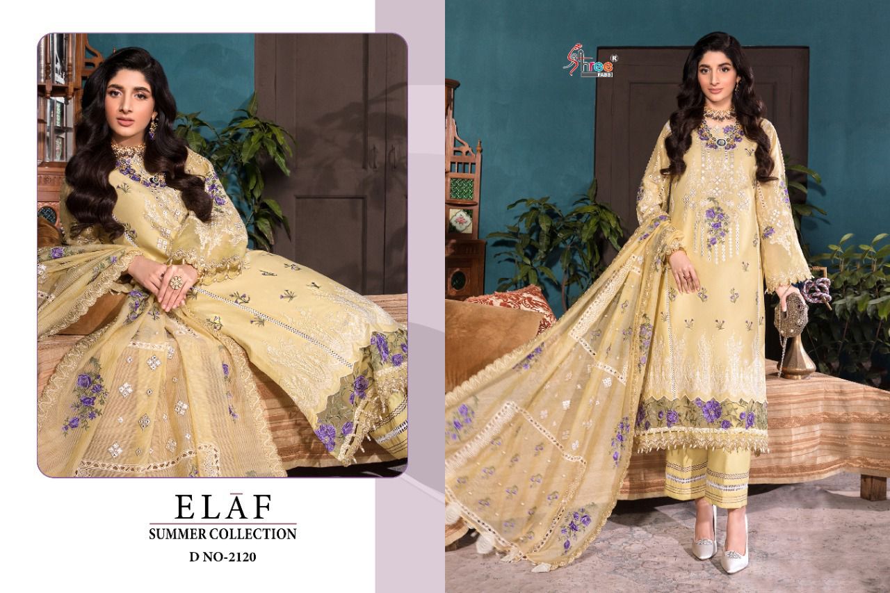 shree fab elaf summer collection cotton regal look salwar suit catalog