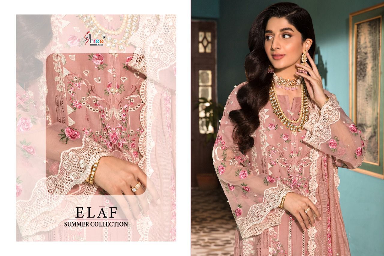 shree fab elaf summer collection cotton regal look salwar suit catalog