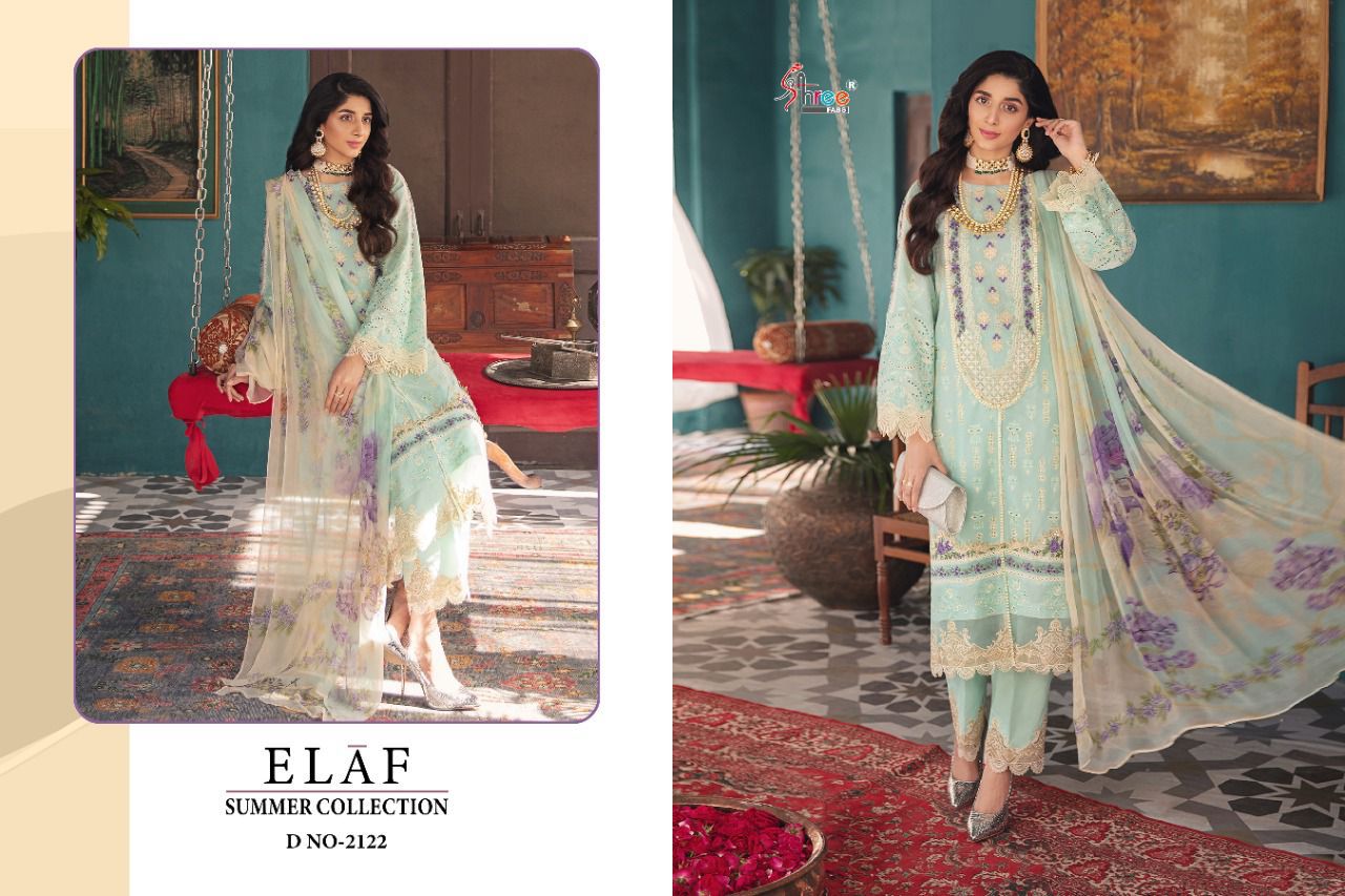 shree fab elaf summer collection cotton regal look salwar suit catalog