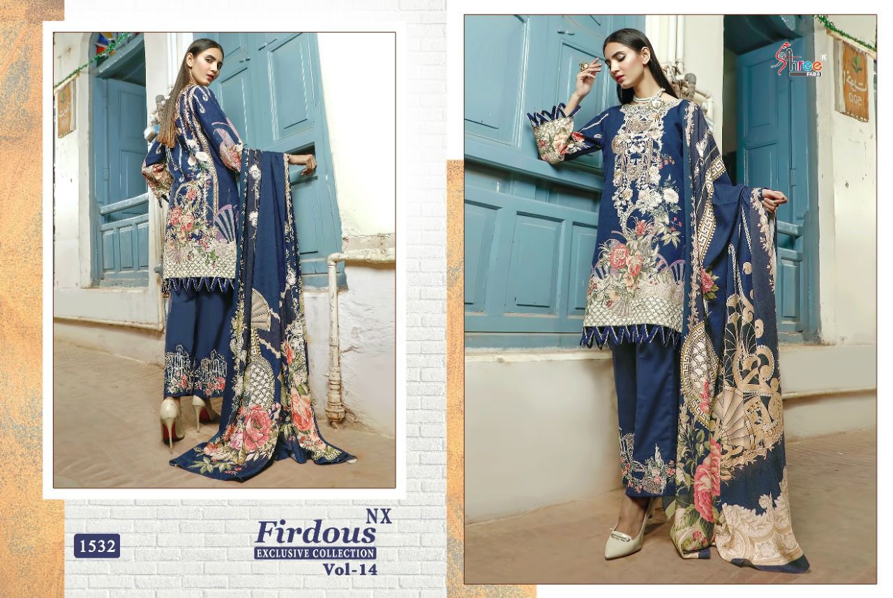 shree fab firdous exclusive collection vol 14 nx cotton attrective look salwar suit with cotton dupatta catalog