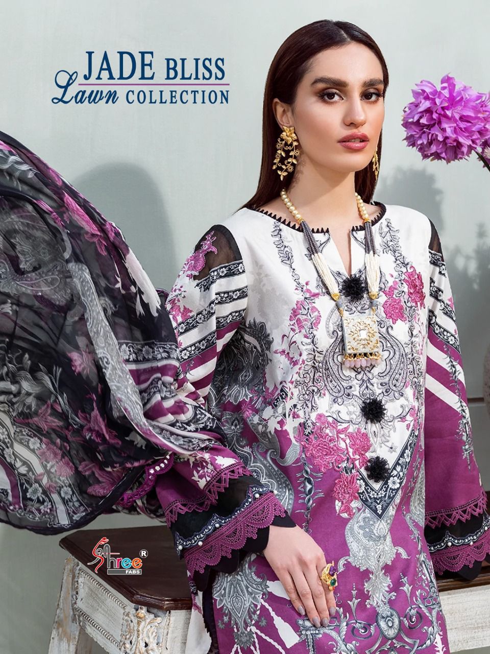 shree fab jade bliss lawn collection lawn cotton elegant look salwar suit with cotton dupatta catalog