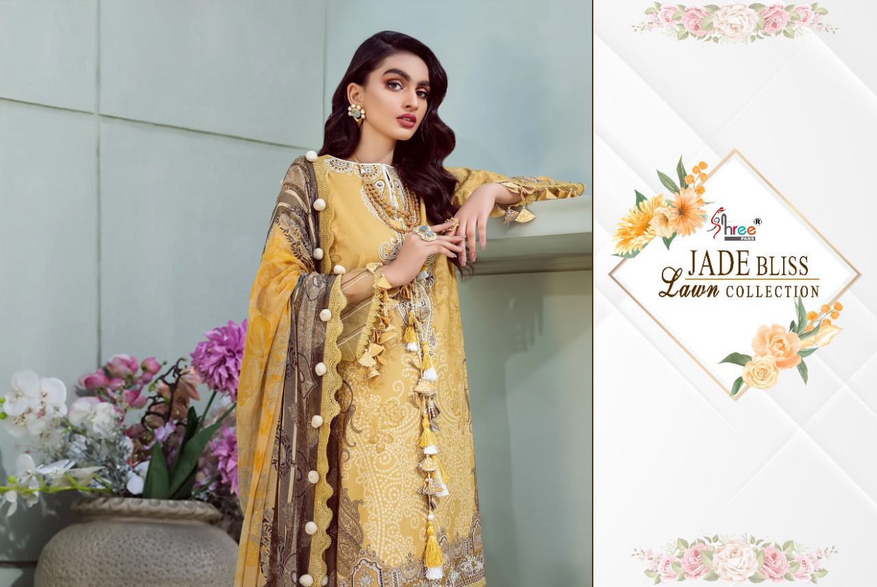 shree fab jade bliss lawn collection lawn cotton elegant look salwar suit with cotton dupatta catalog