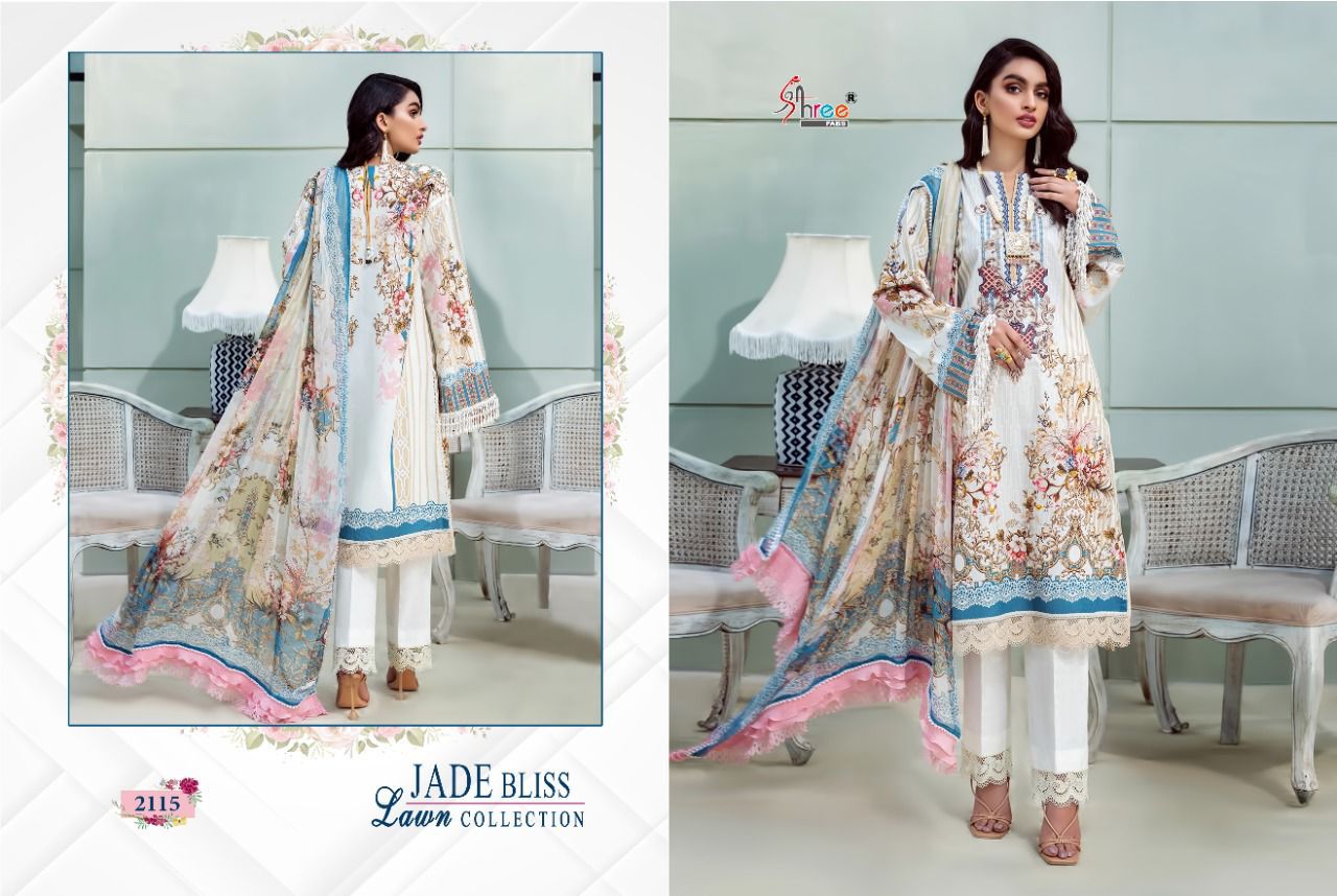 shree fab jade bliss lawn collection lawn cotton elegant look salwar suit with cotton dupatta catalog