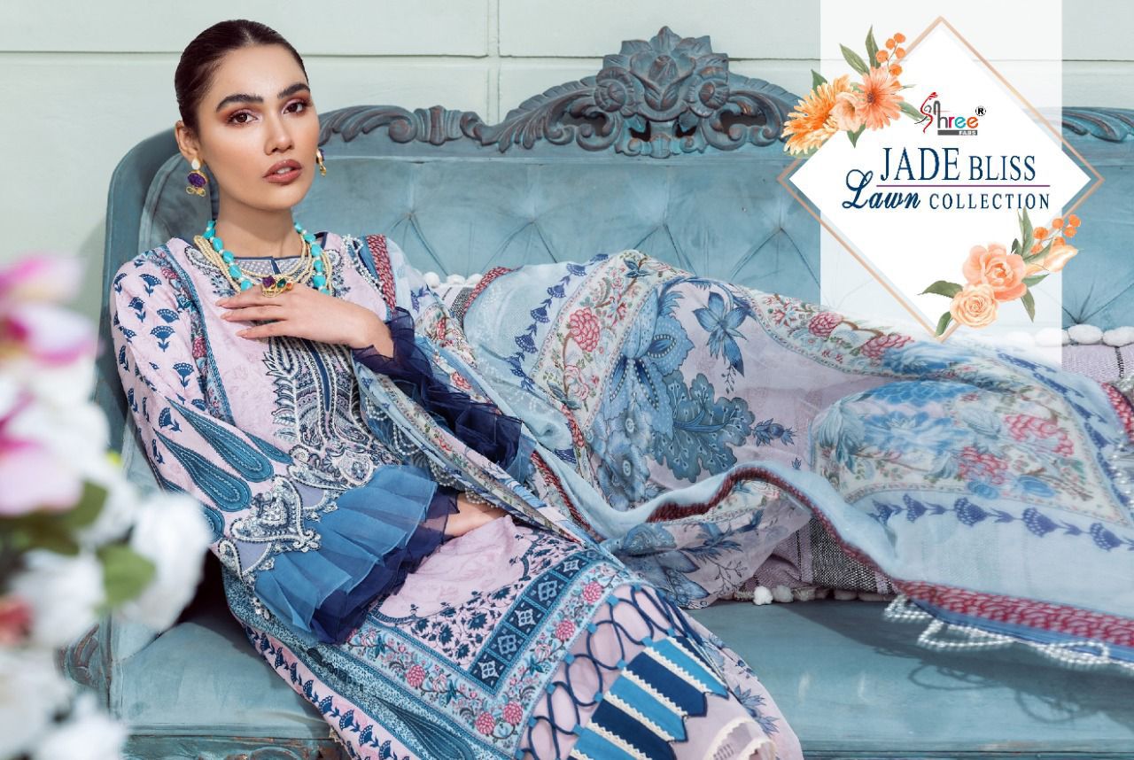 shree fab jade bliss lawn collection lawn cotton elegant look salwar suit with cotton dupatta catalog