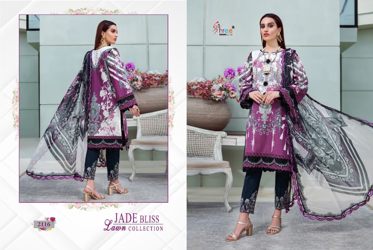 shree fab jade bliss lawn collection lawn cotton elegant look salwar suit with cotton dupatta catalog