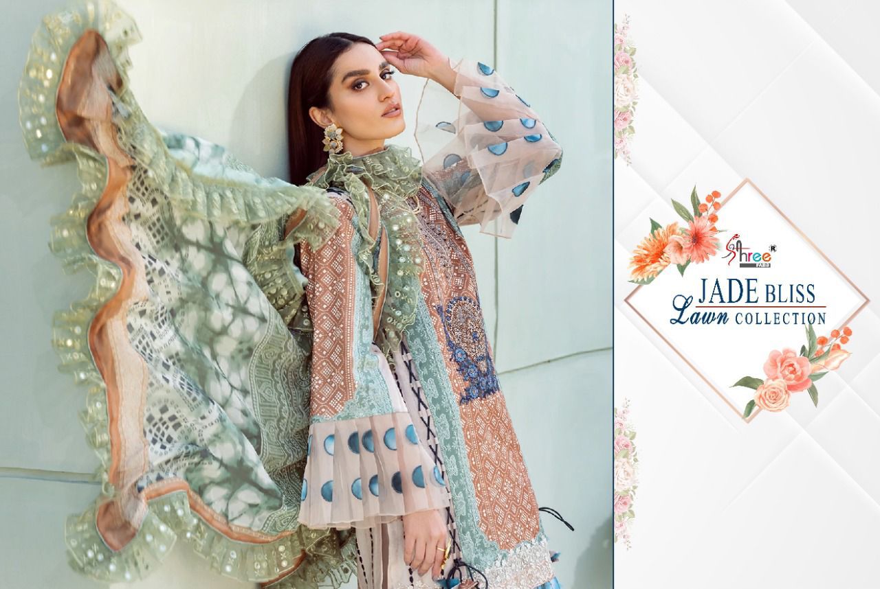 shree fab jade bliss lawn collection lawn cotton elegant look salwar suit with cotton dupatta catalog