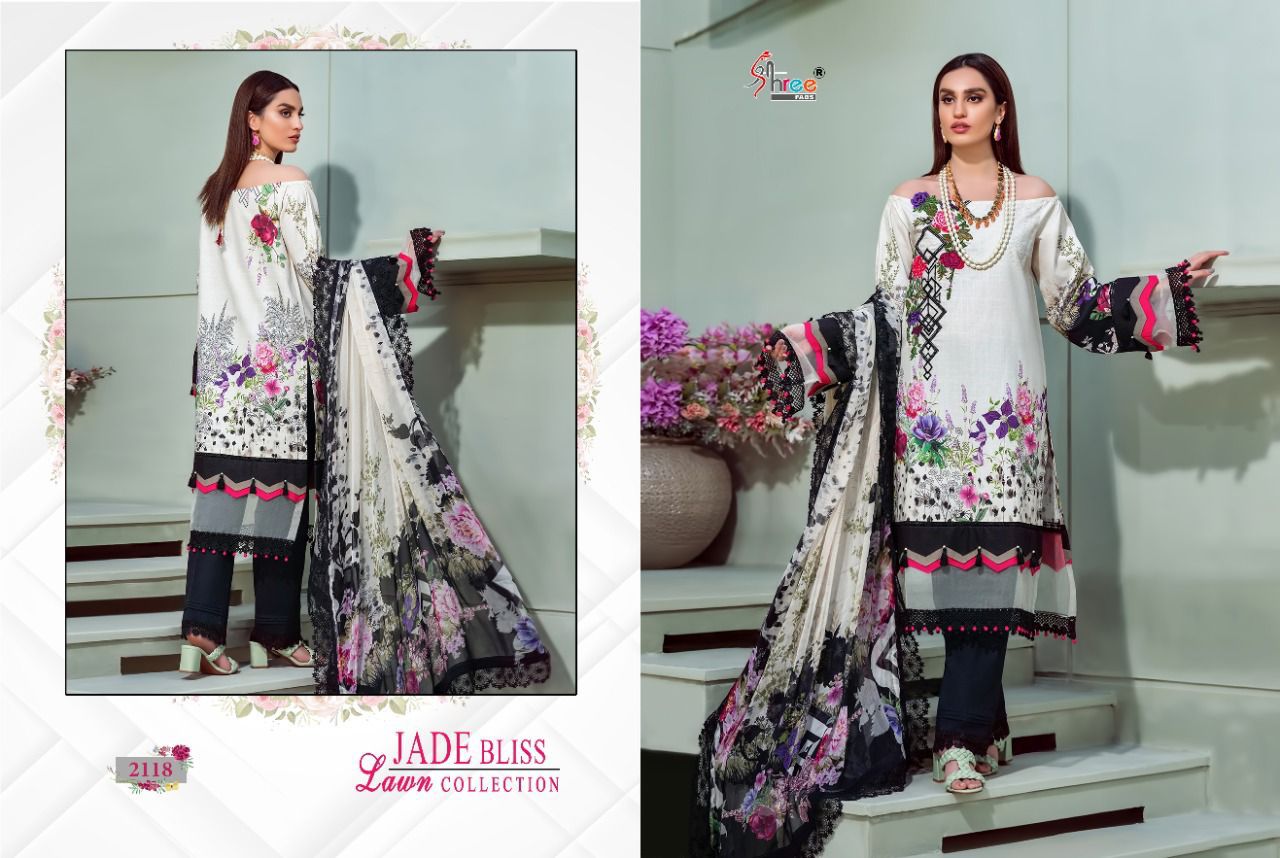 shree fab jade bliss lawn collection lawn cotton elegant look salwar suit with cotton dupatta catalog