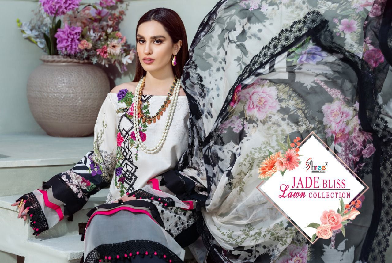 shree fab jade bliss lawn collection lawn cotton elegant look salwar suit with cotton dupatta catalog