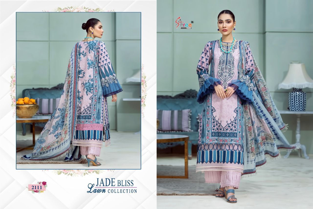 shree fab jade bliss lawn collection lawn cotton elegant look salwar suit with cotton dupatta catalog