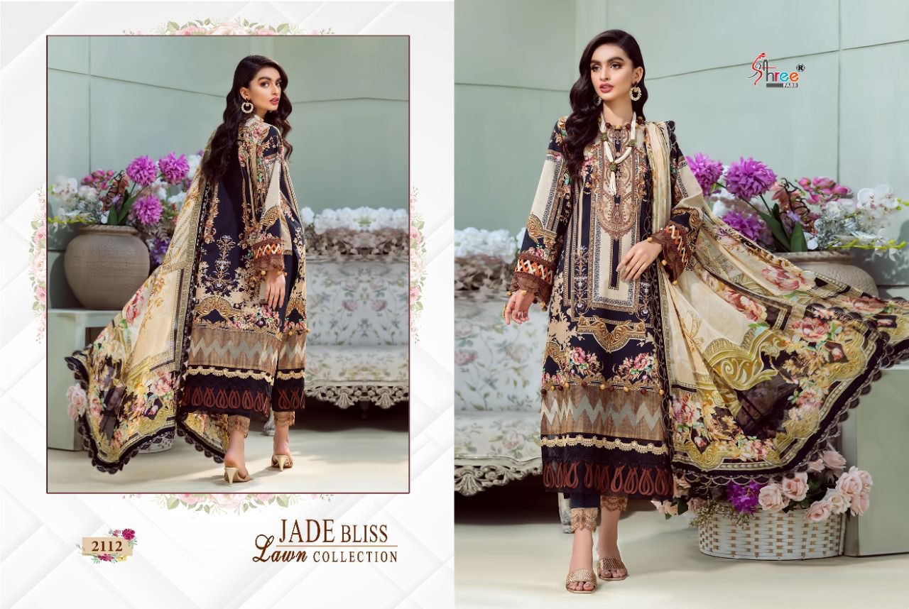 shree fab jade bliss lawn collection lawn cotton elegant look salwar suit with cotton dupatta catalog