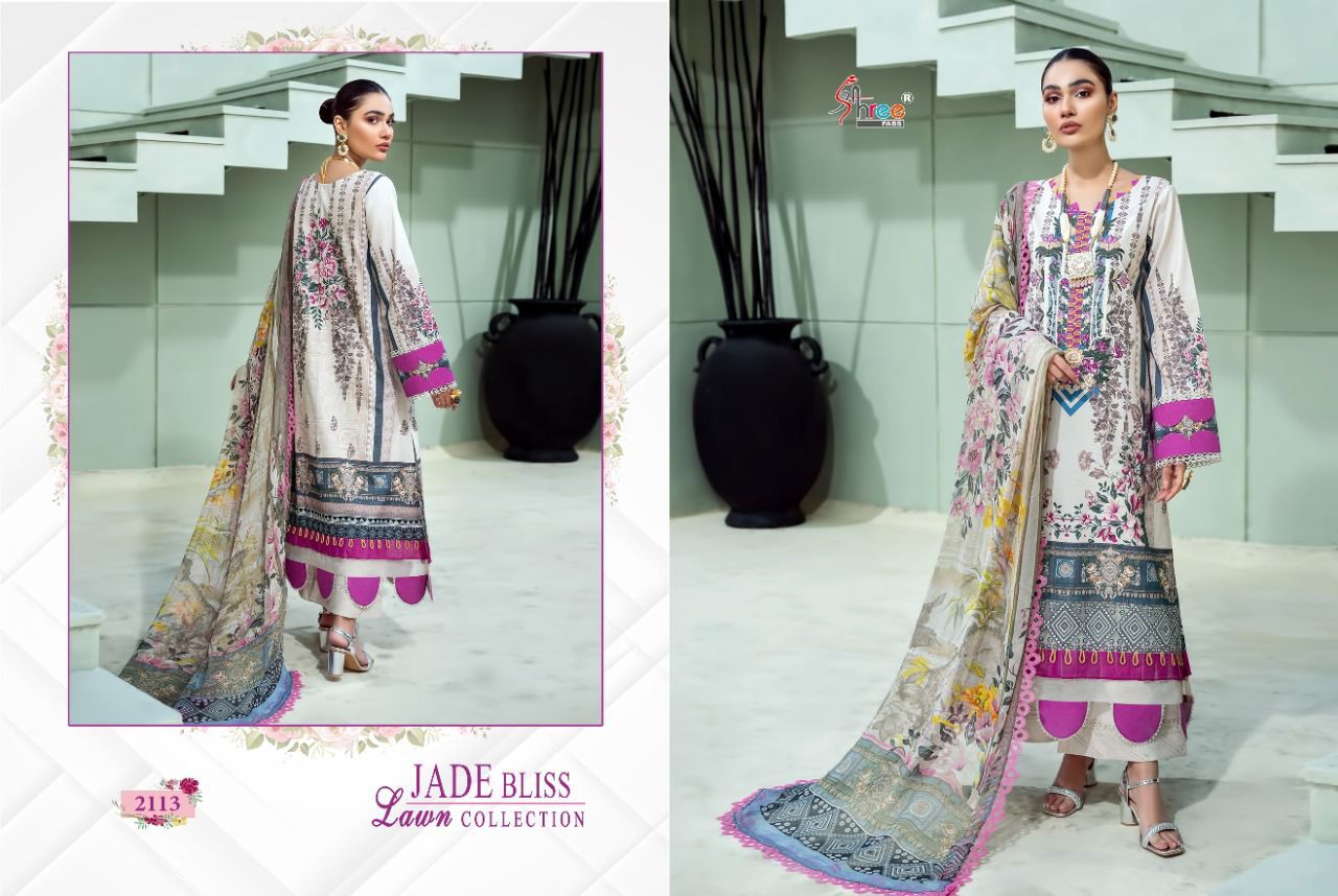 shree fab jade bliss lawn collection lawn cotton elegant look salwar suit with cotton dupatta catalog