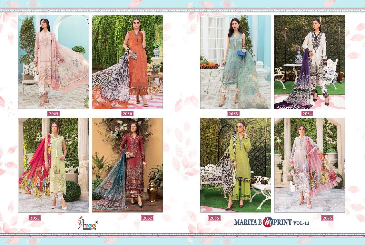 shree fab mariab m print vol 11 cotton gorgeous look salwar suit with siffon dupatta catalog