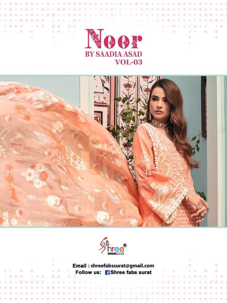 shree fab noor by saadia asad vol 3 cotton exclusive look catalog