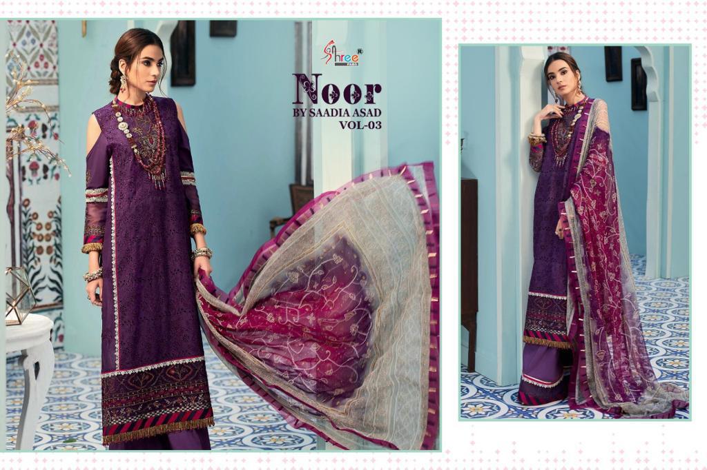 shree fab noor by saadia asad vol 3 cotton exclusive look catalog