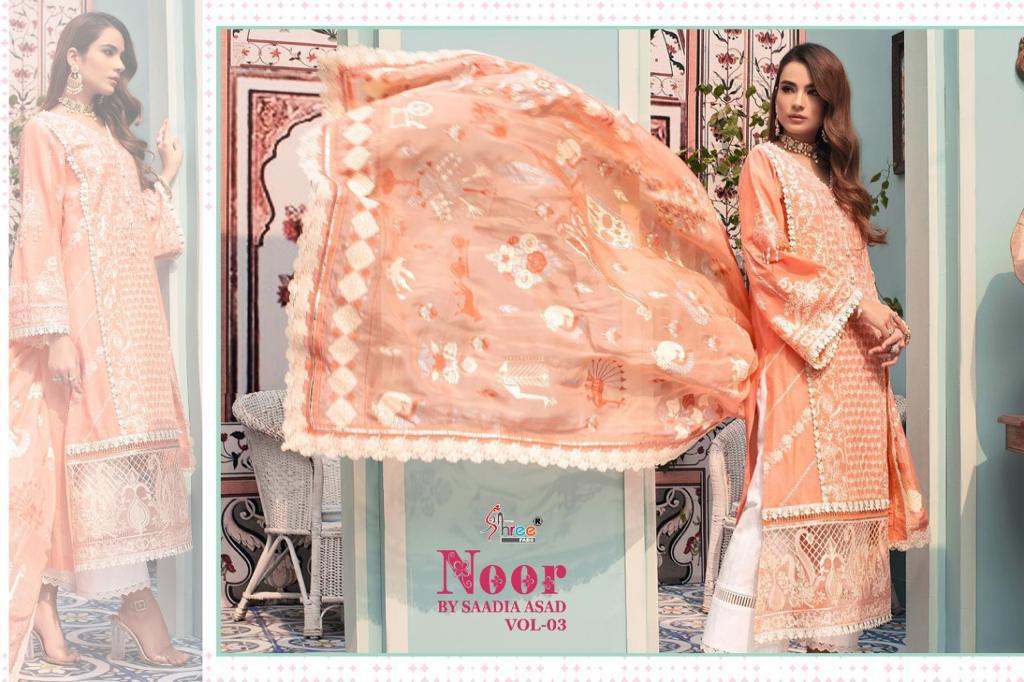 shree fab noor by saadia asad vol 3 cotton exclusive look catalog