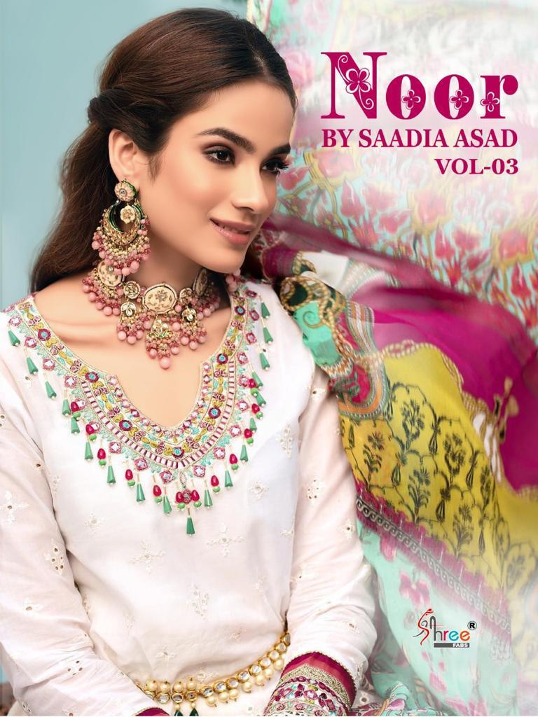 shree fab noor by saadia asad vol 3 cotton exclusive look catalog