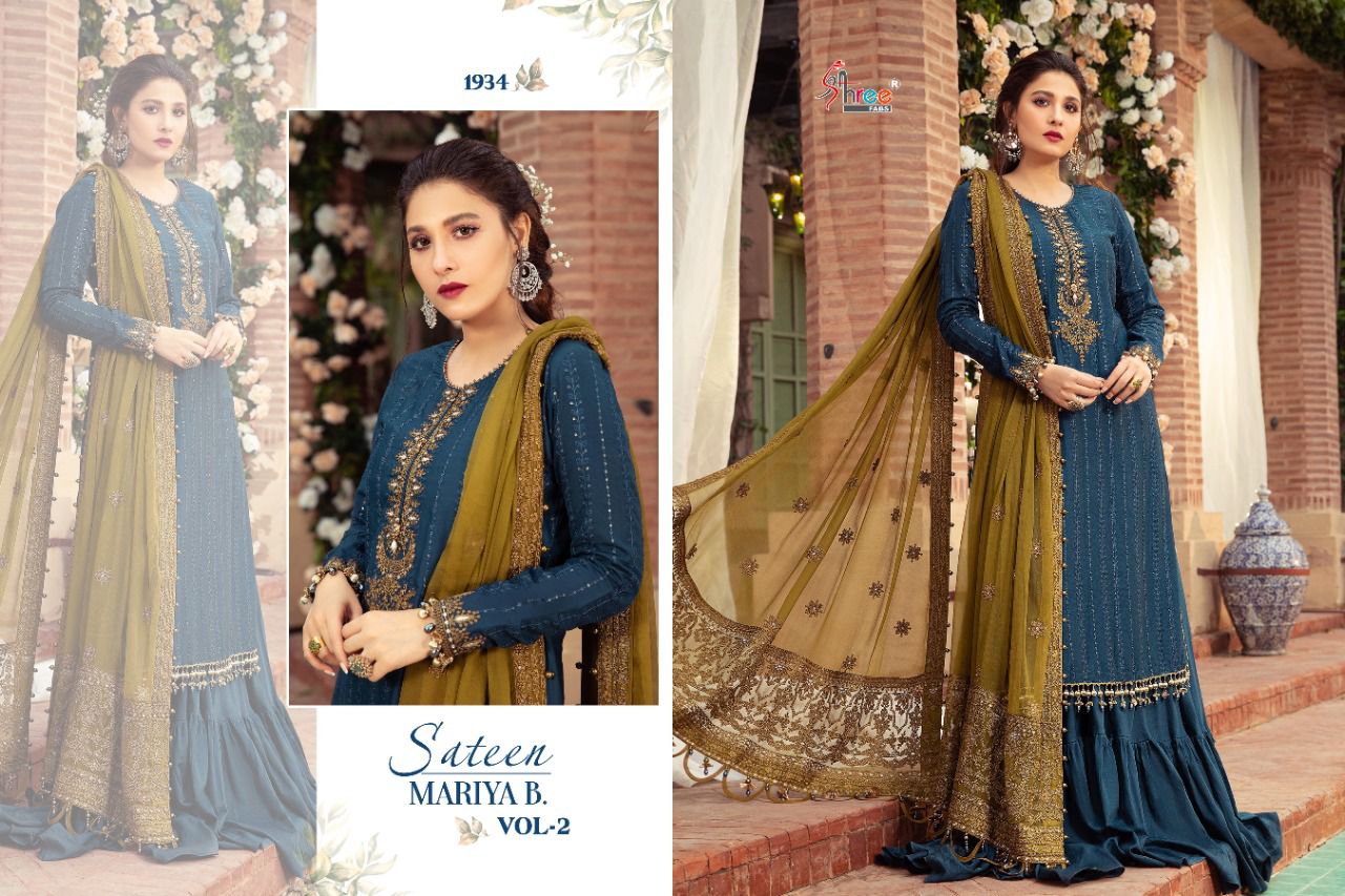 shree fab sateen mariya b vol 2 cotton authentic fabric salwar suit catalog