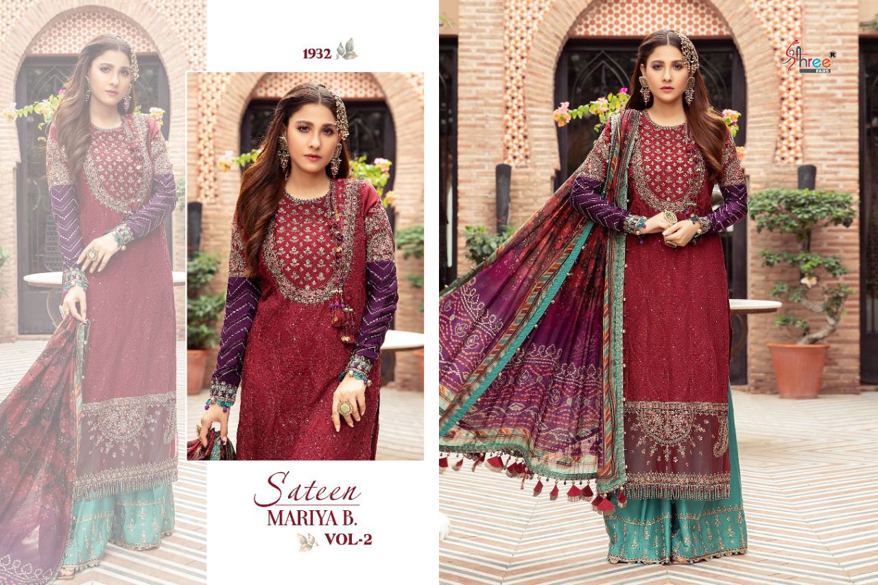 shree fab sateen mariya b vol 2 cotton authentic fabric salwar suit catalog