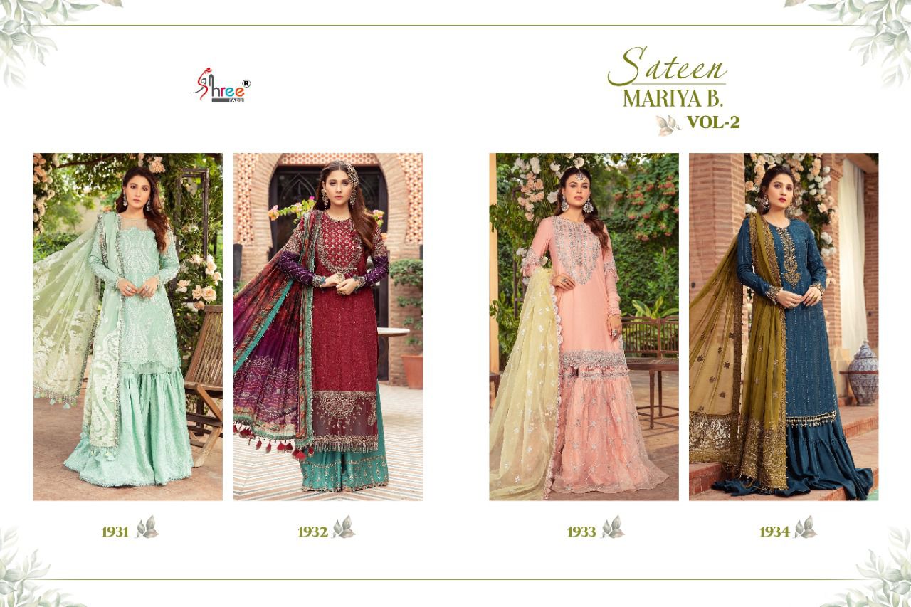 shree fab sateen mariya b vol 2 cotton authentic fabric salwar suit catalog