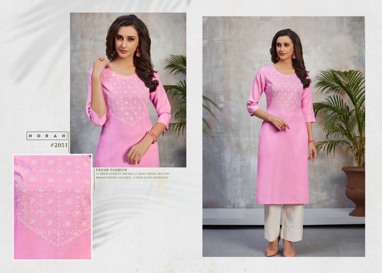 Tunic house norja viscose rayon graceful look kurti catalog