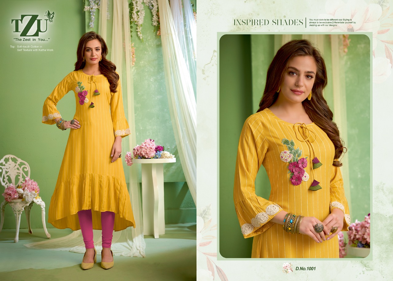 tzu heet cotton classic trendy look kurti catalog