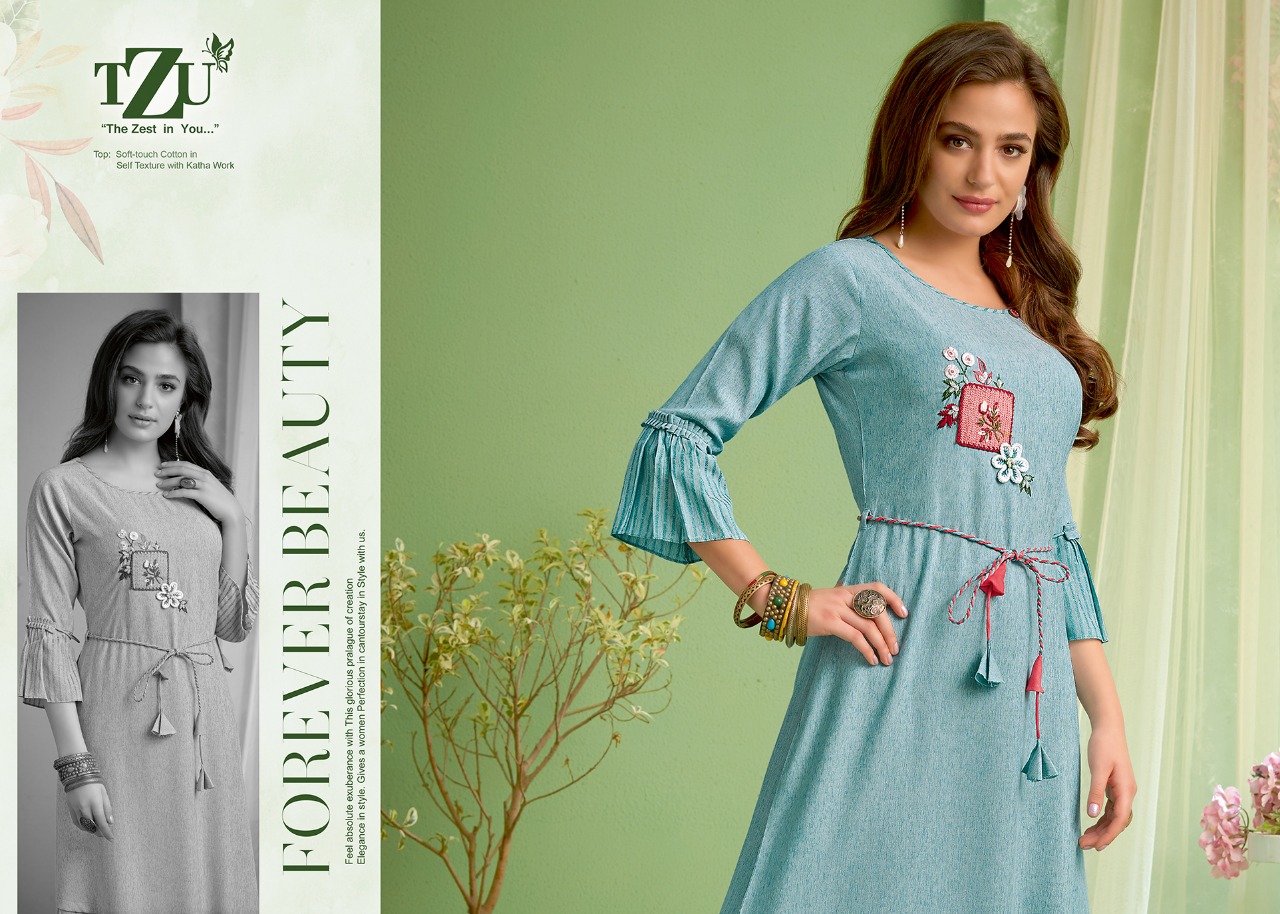 tzu heet cotton classic trendy look kurti catalog