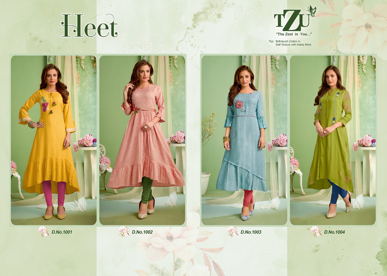 tzu heet cotton classic trendy look kurti catalog