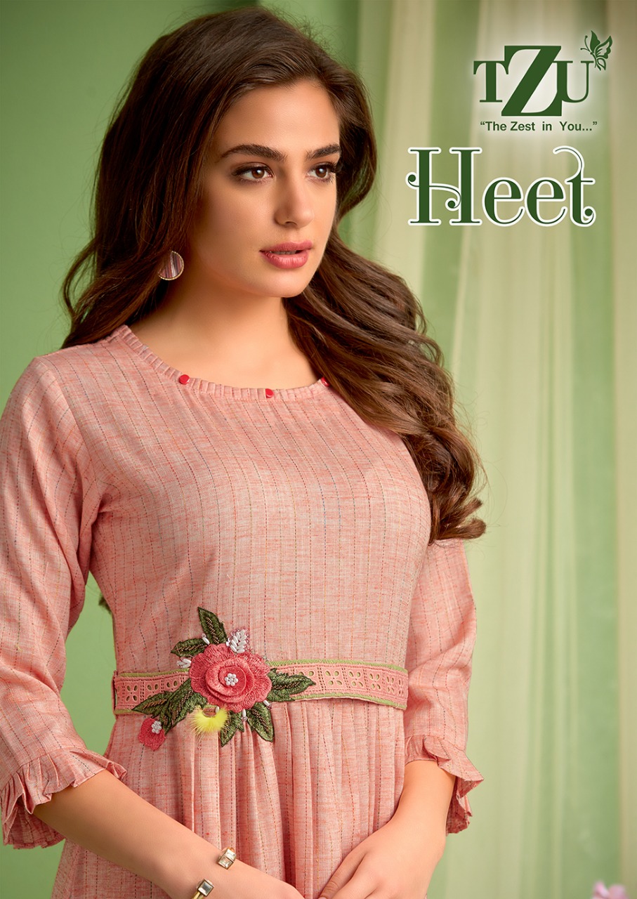 tzu heet cotton classic trendy look kurti catalog