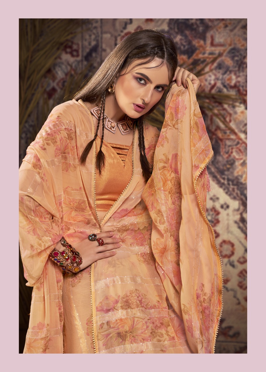 vallabhi print gehraiyaan georgette attractive look saree catalog