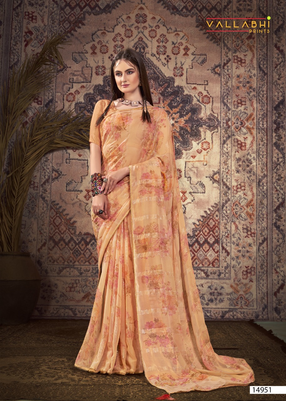 vallabhi print gehraiyaan georgette attractive look saree catalog