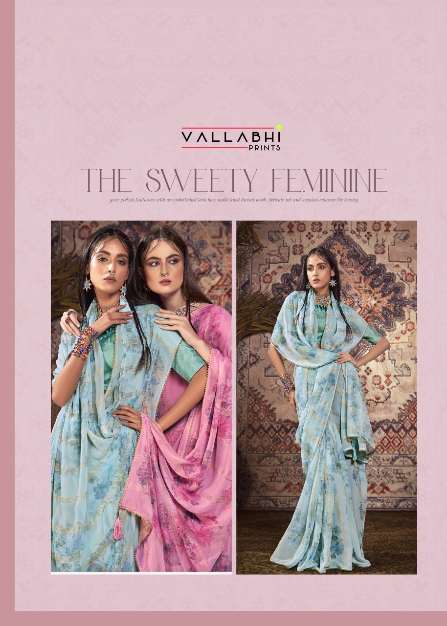 vallabhi print gehraiyaan georgette attractive look saree catalog