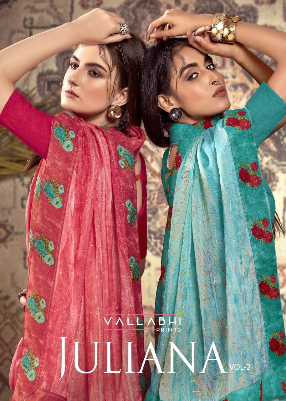 vallabhi print juliana vol 2 chiffon astonishing saree catalog