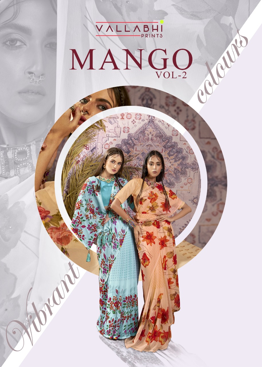 vallabhi print mango vol 2 chiffon exclusive print saree catalog