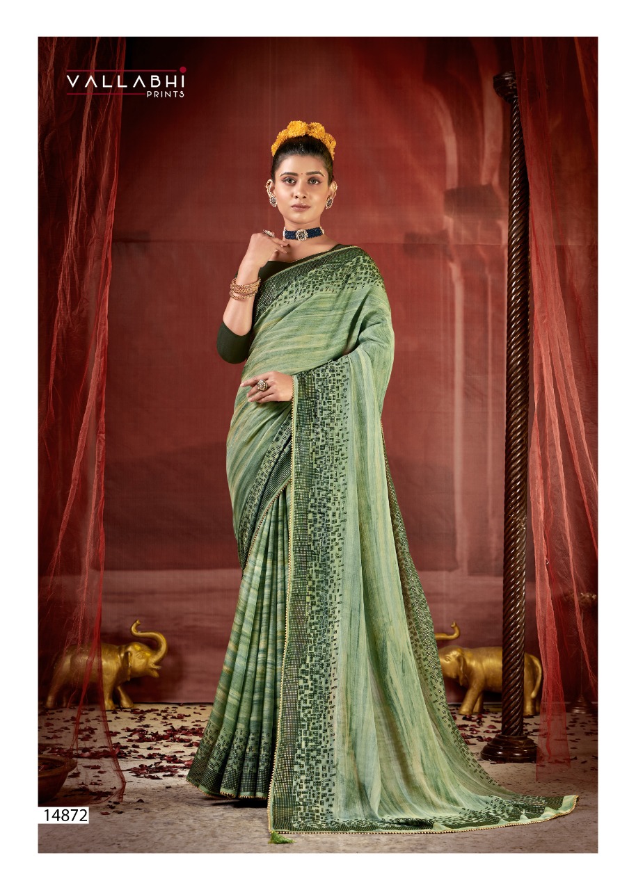 vallabhi print naziya chiffon innovative style saree catalog