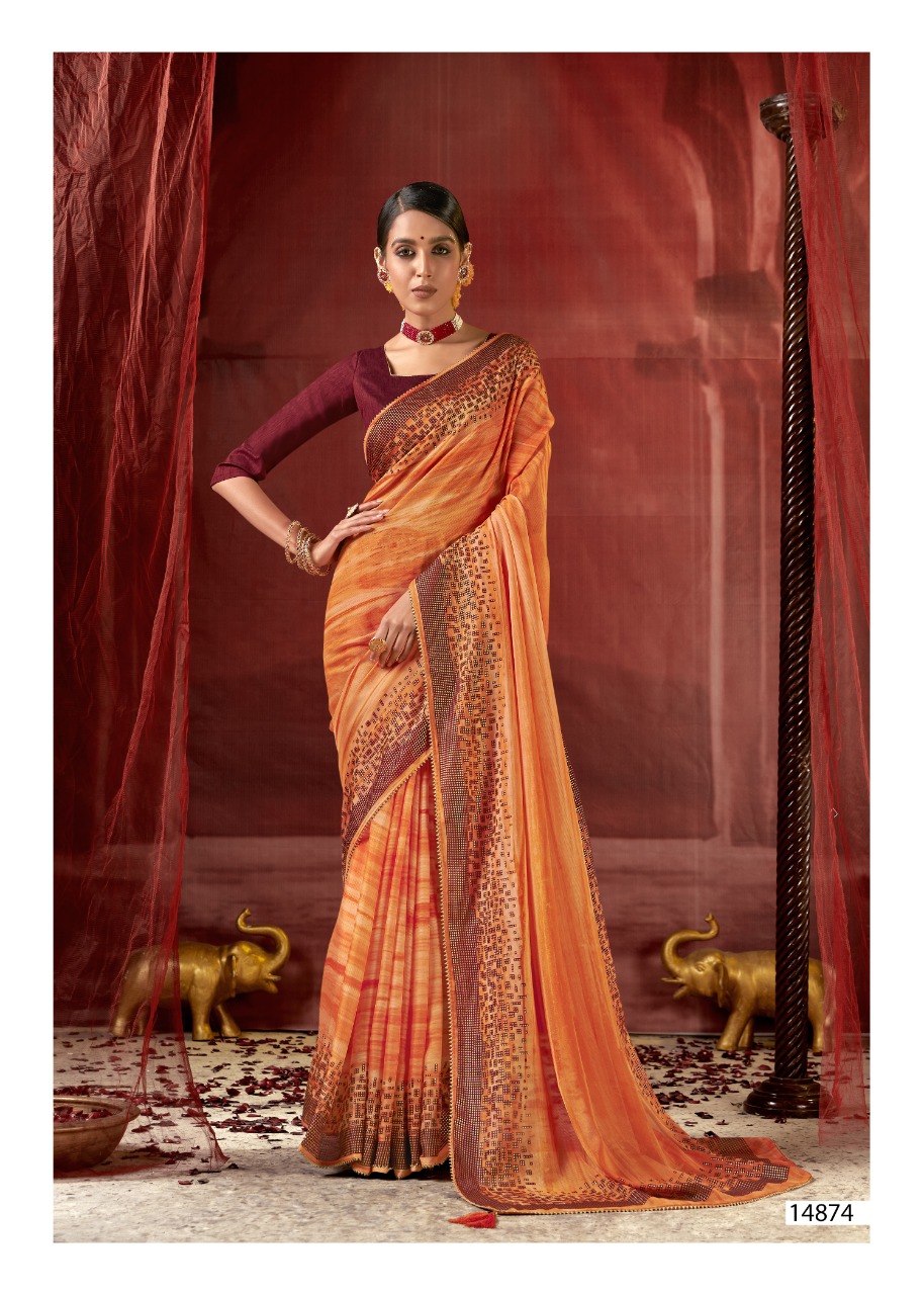 vallabhi print naziya chiffon innovative style saree catalog