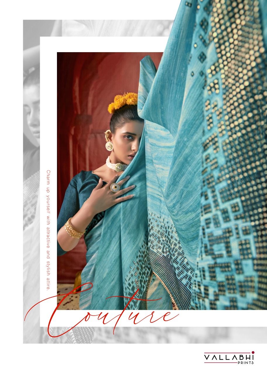 vallabhi print naziya chiffon innovative style saree catalog