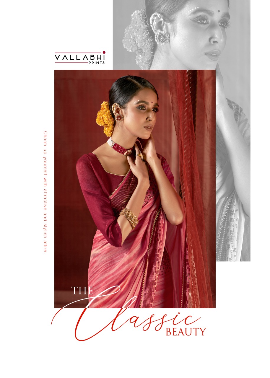 vallabhi print naziya chiffon innovative style saree catalog