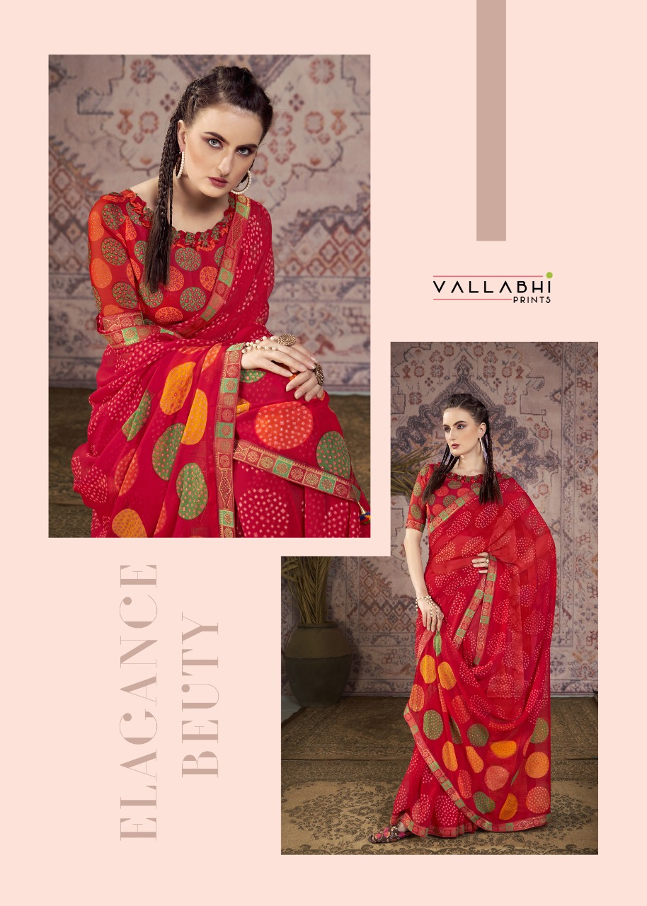 vallabhi print parinda georgette attractive look saree catalog