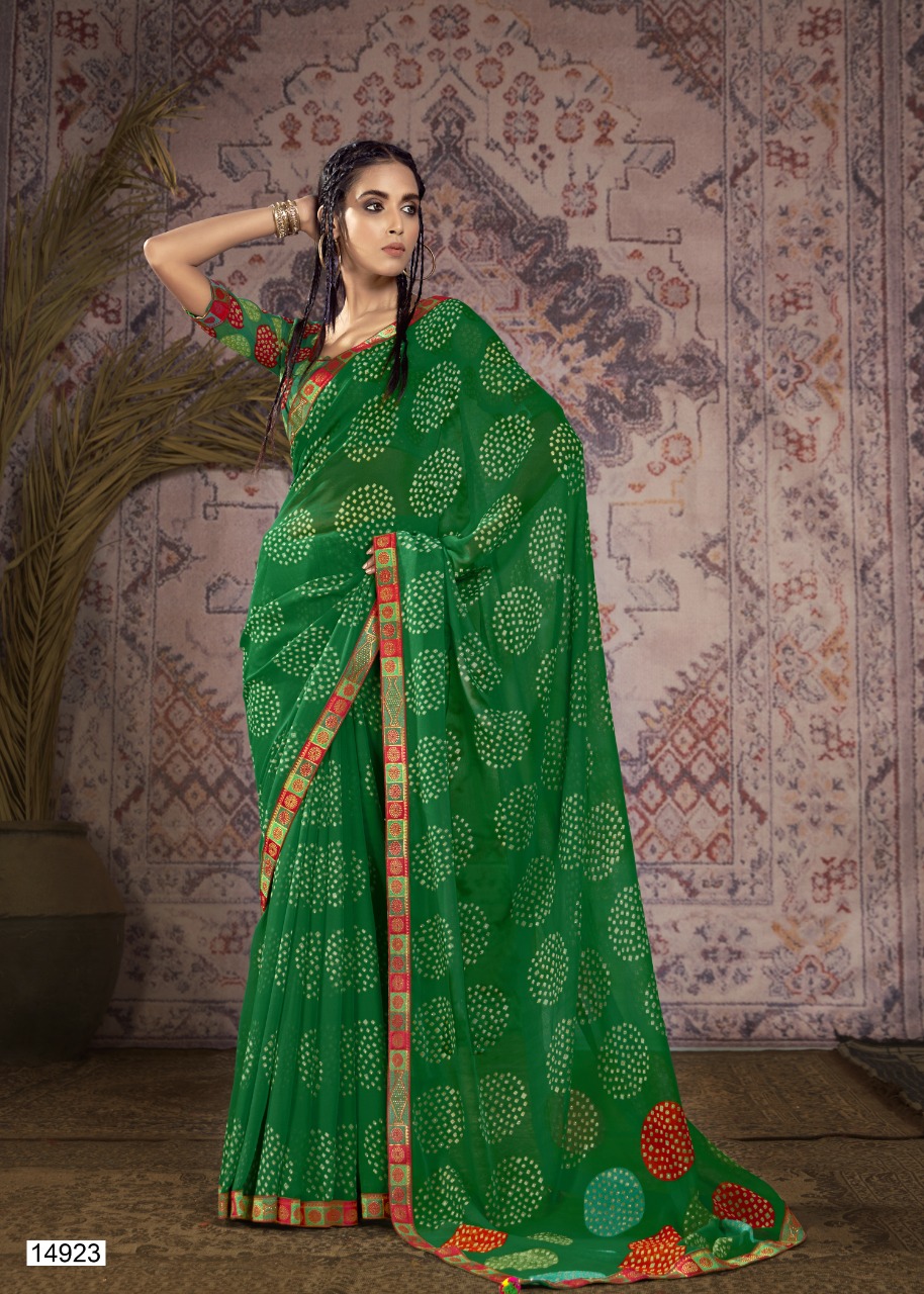 vallabhi print parinda georgette attractive look saree catalog