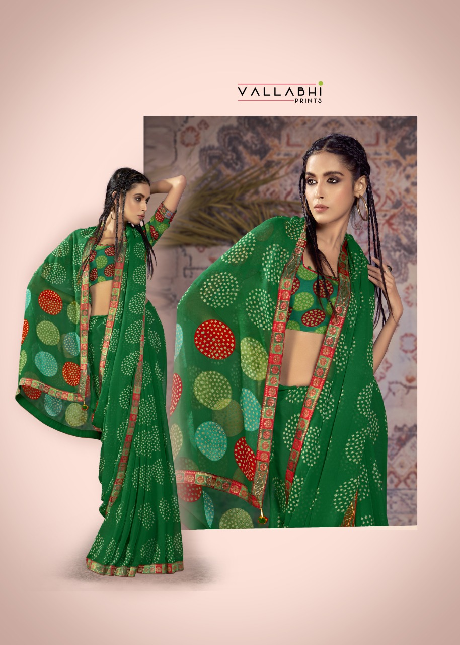 vallabhi print parinda georgette attractive look saree catalog