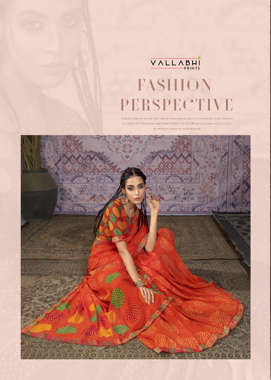 vallabhi print parinda georgette attractive look saree catalog