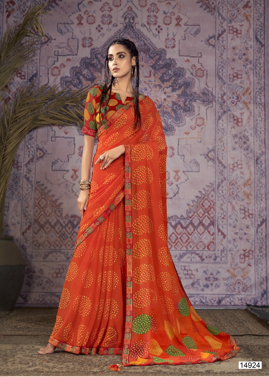 vallabhi print parinda georgette attractive look saree catalog