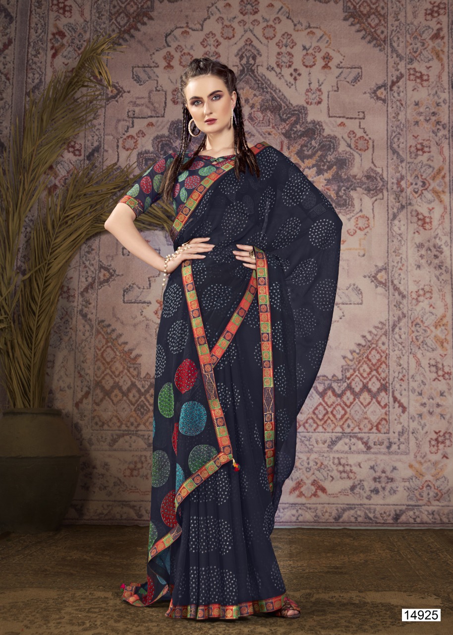 vallabhi print parinda georgette attractive look saree catalog