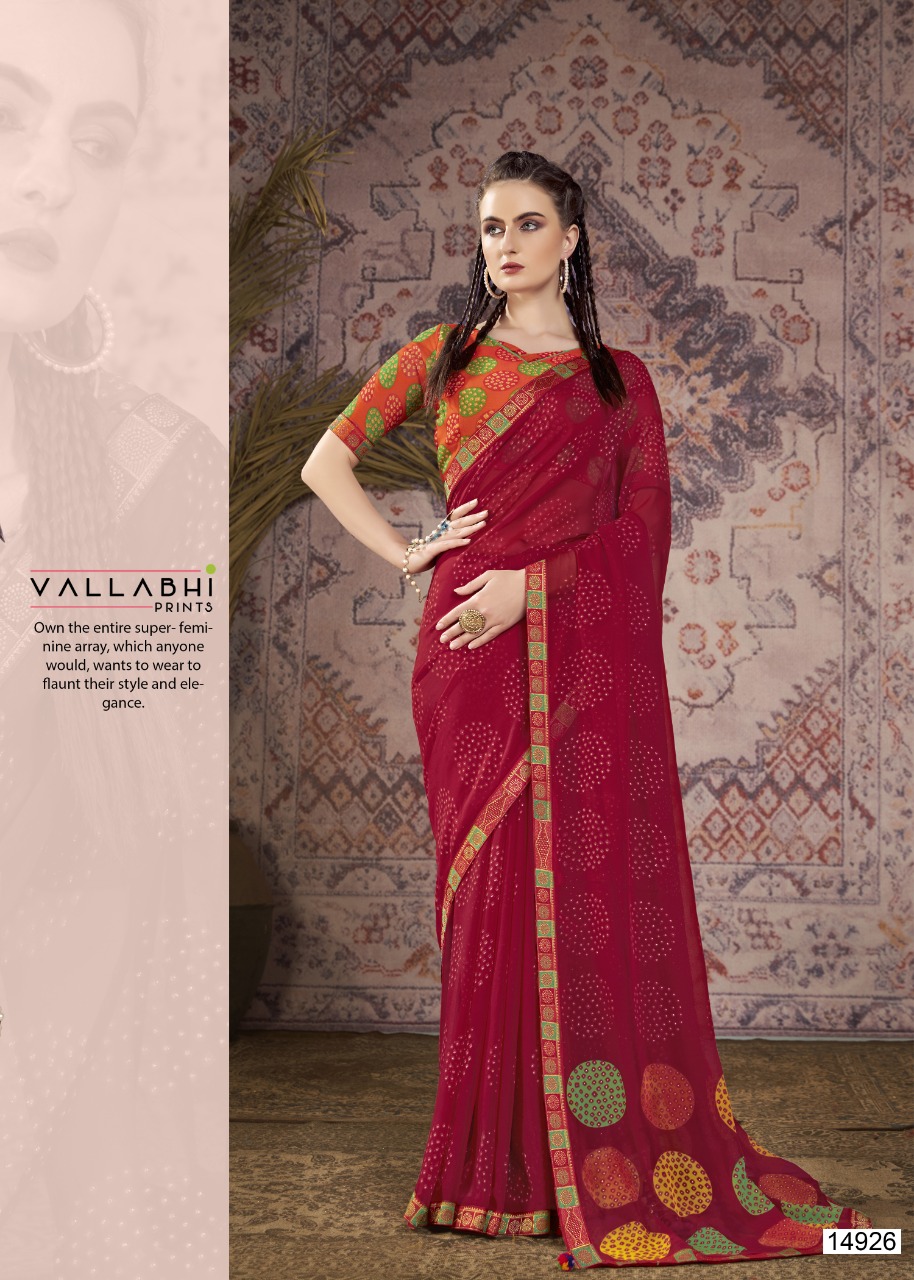 vallabhi print parinda georgette attractive look saree catalog