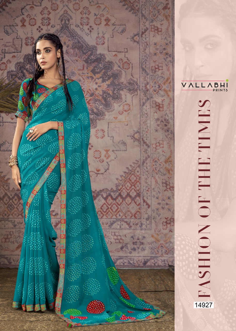 vallabhi print parinda georgette attractive look saree catalog