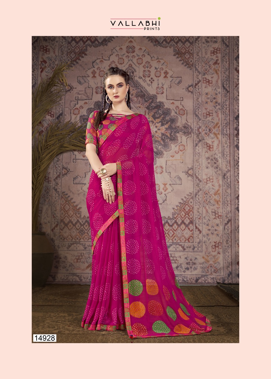 vallabhi print parinda georgette attractive look saree catalog