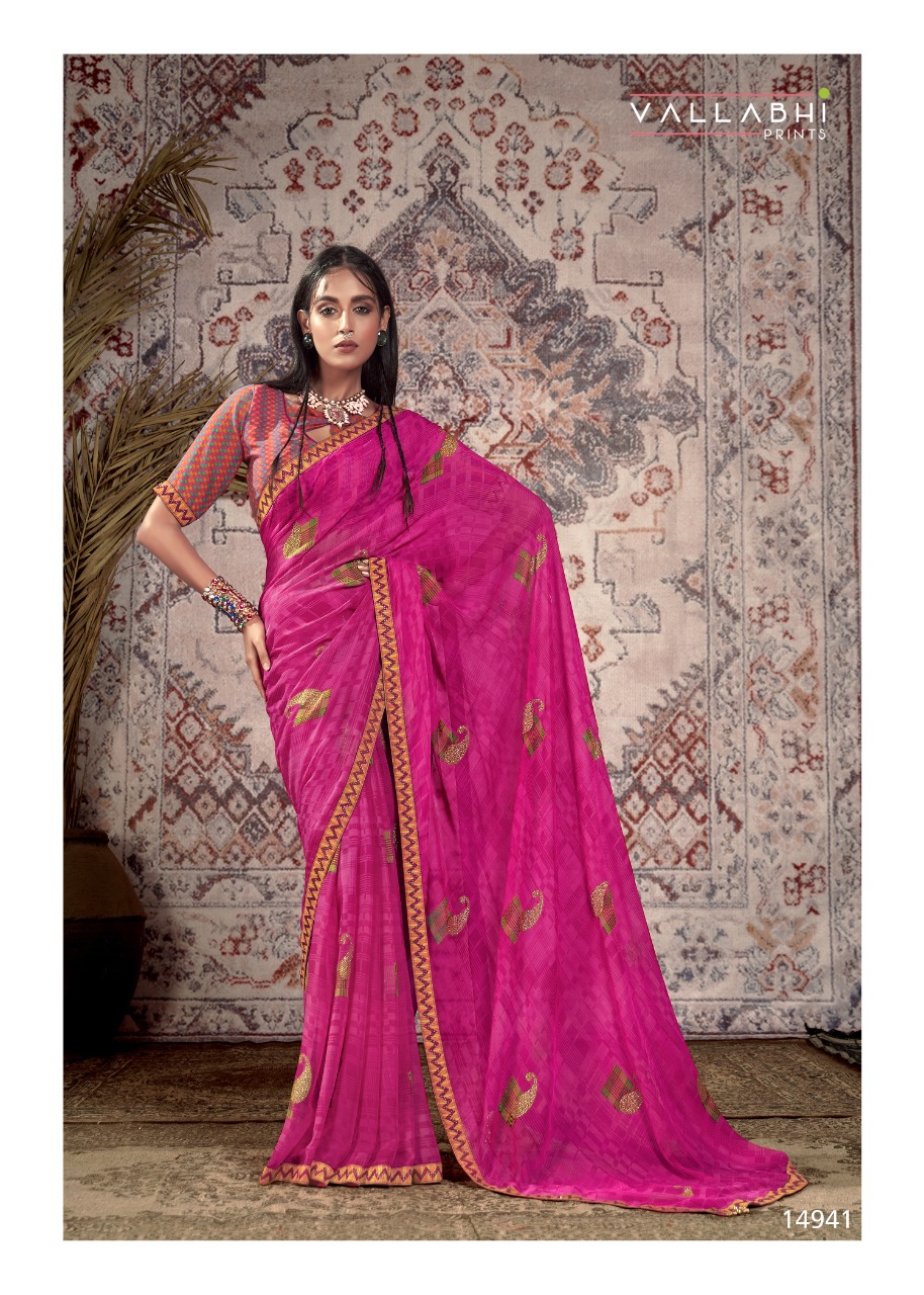 Vallabhi print suhali weightless regal look saree catalog