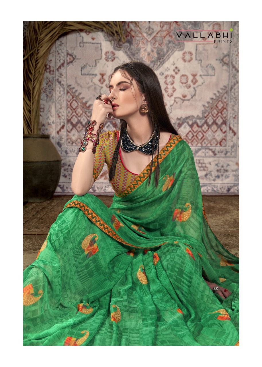 Vallabhi print suhali weightless regal look saree catalog